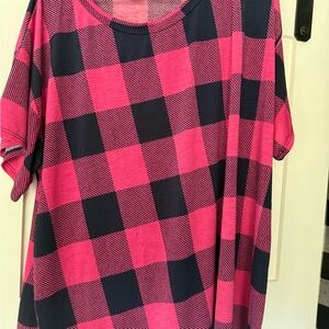 Sew In Love Pink and Black Boxy Short Sleeve T-Shirt